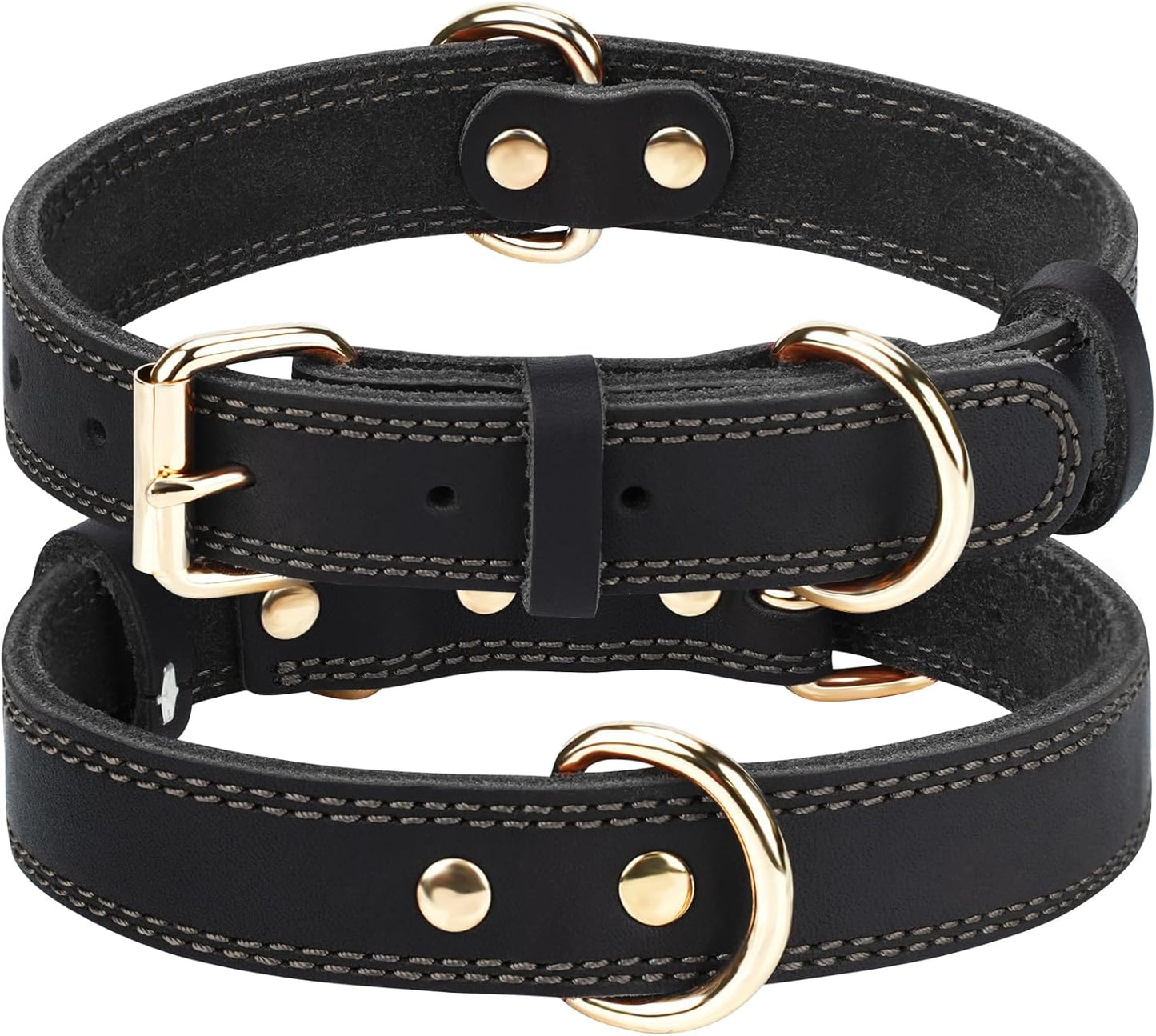 JOYTALE Genuine Leather Heavy Duty Soft and Durable Leather Collar
