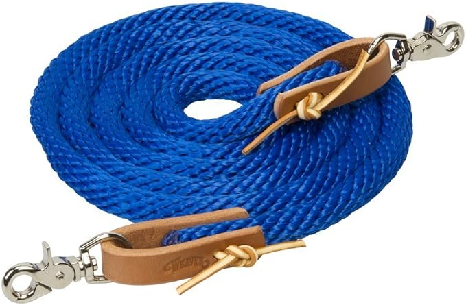 JOYTALE Leather Poly Roper Reins Silvertip Horseman's Braid Trail Rein