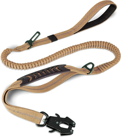 Joytale Shock Absorbing Bungee Heavy Duty Tactical Dog Leash with 2 Padded Handle