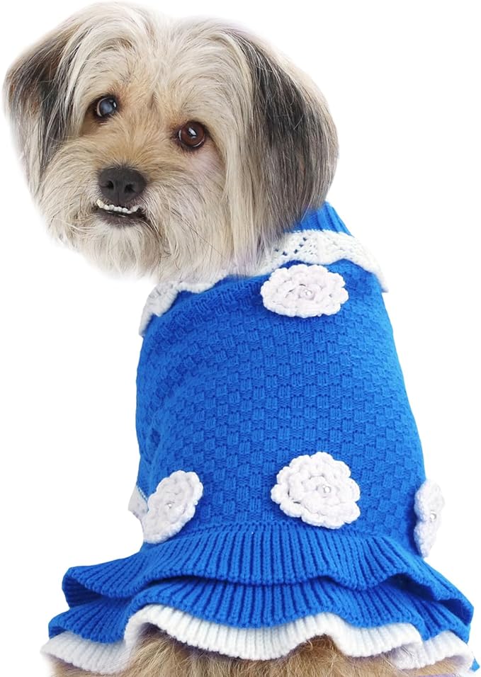 JOYTALE Small Dog Sweater, Dog Clothes for Small Dogs Girls Boys, Soft Warm Turtleneck Dress