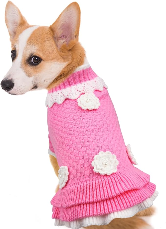 JOYTALE Small Dog Sweater, Dog Clothes for Small Dogs Girls Boys, Soft Warm Turtleneck Dress