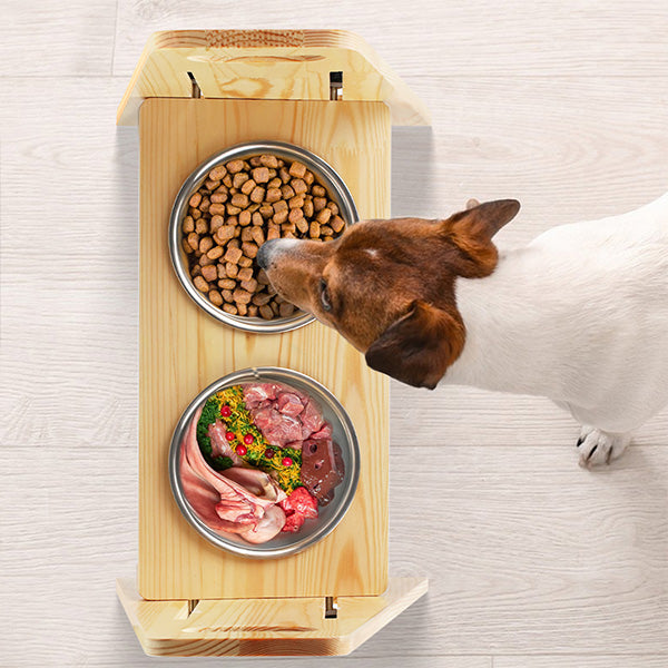 JOYTALE Elevated Dog Bowl Pine Stand