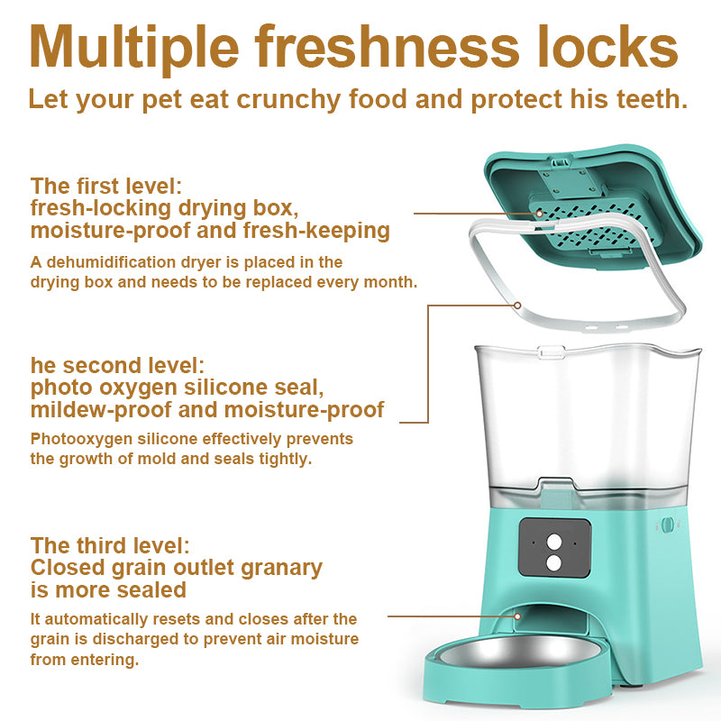 Intelligent pet feeder allows for interactive and fixed-point feeding at any time-3L