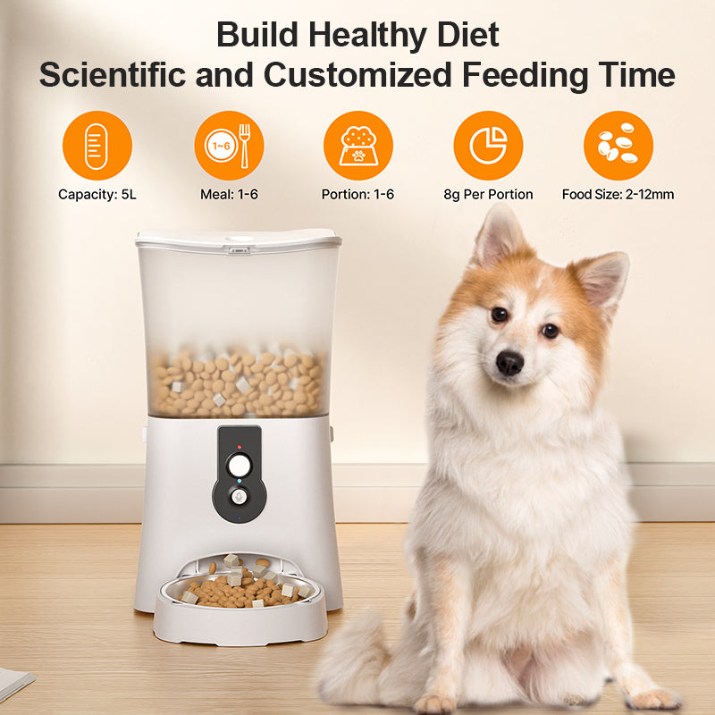Intelligent pet feeder allows for interactive and fixed-point feeding at any time-5L