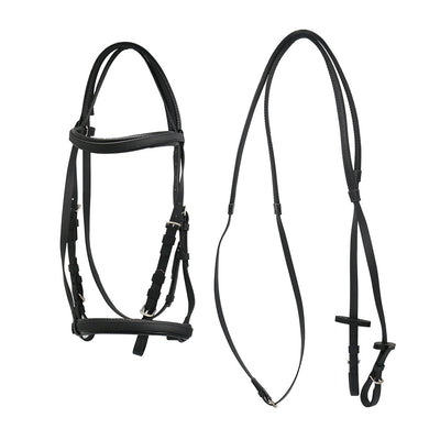 JOYTALE Leather Nylon Adjustable Breakaway Horse halters