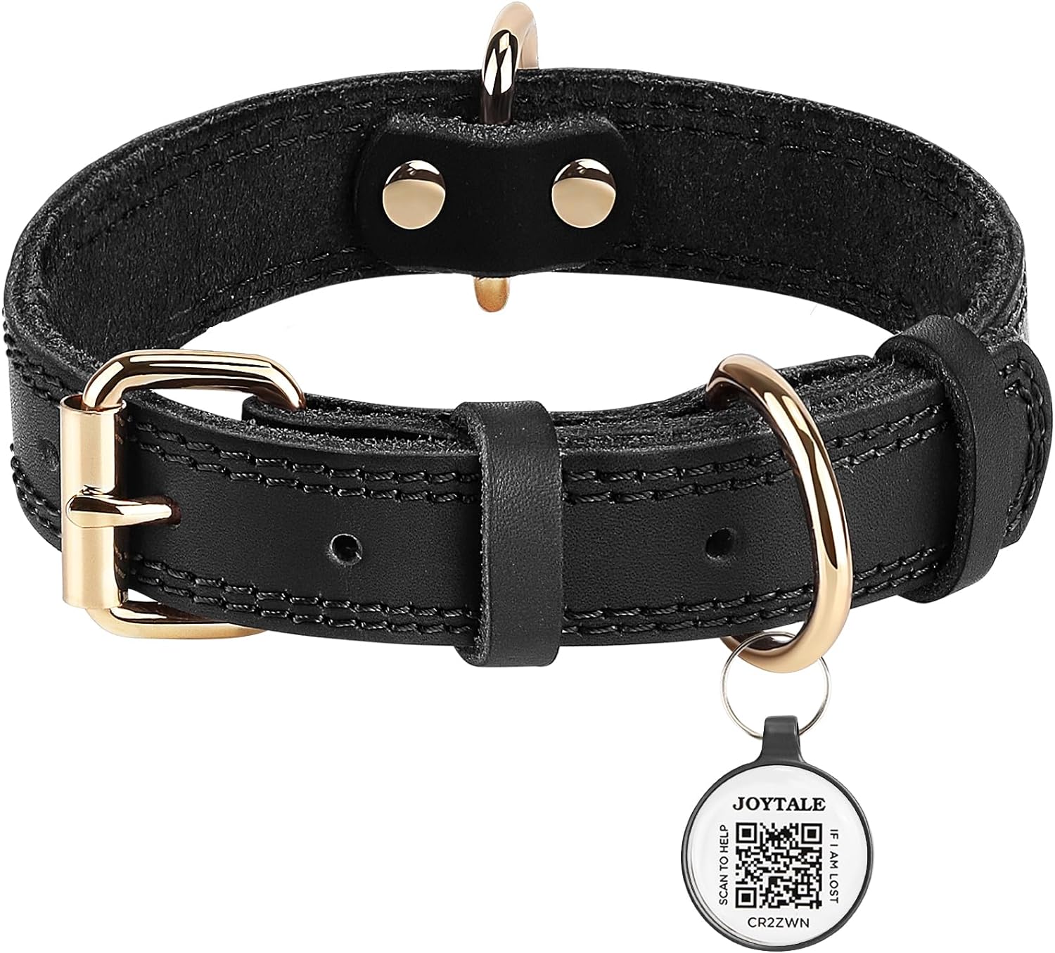 Joytale Genuine Leather Heavy Duty Soft and Durable Leather Collar JOYTALE