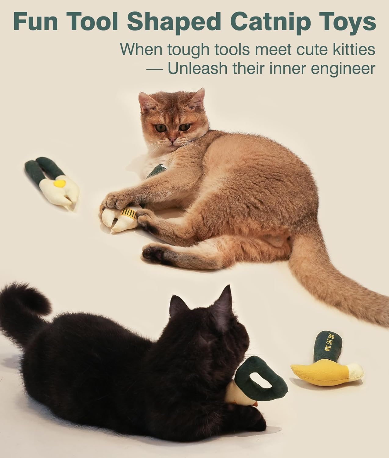 Joytale 4Pcs Tool-Shaped Catnip Toys