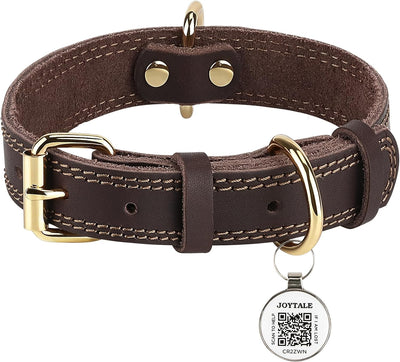 JOYTALE Genuine Leather Heavy Duty Soft and Durable Leather Collar