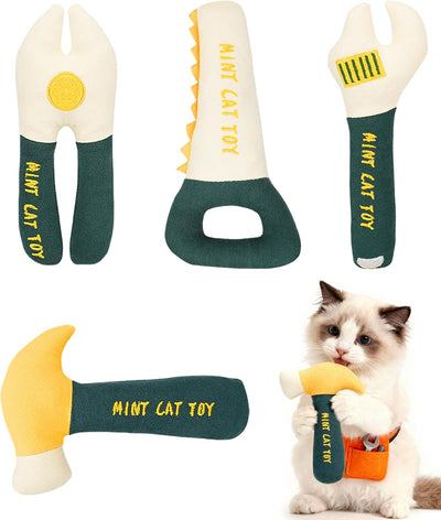 Joytale 4Pcs Tool-Shaped Catnip Pet Toys