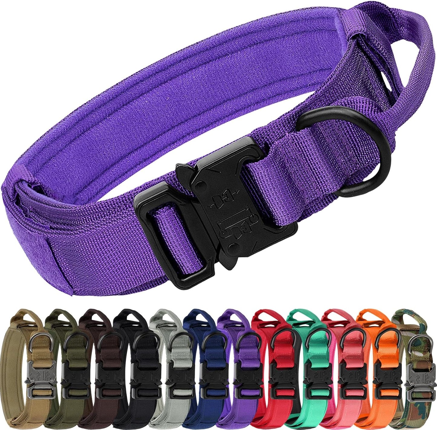 JOYTALE Heavy Duty Military with Handle Adjustable Tactical Dog Collar