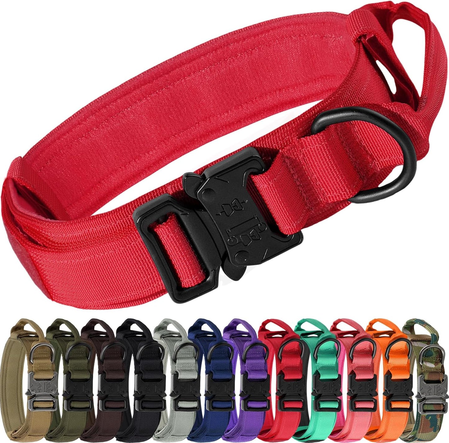 JOYTALE Heavy Duty Military with Handle Adjustable Tactical Dog Collar