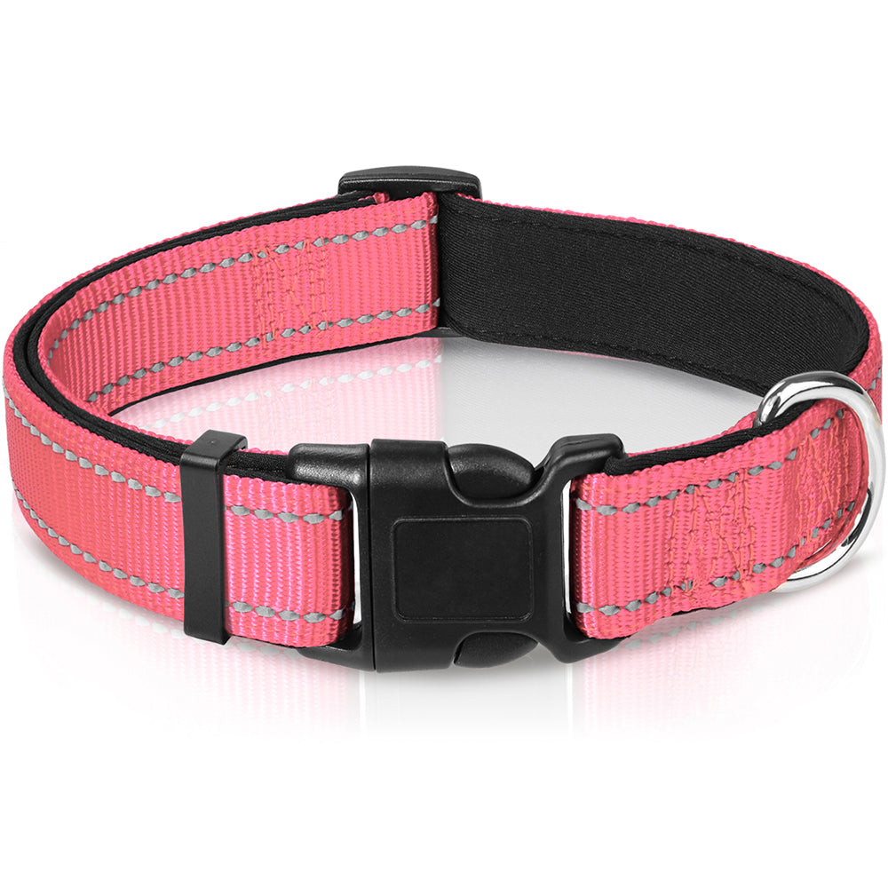 Pink Heavy Duty Dog Collar Joytale Reflective Dog Collar, Soft