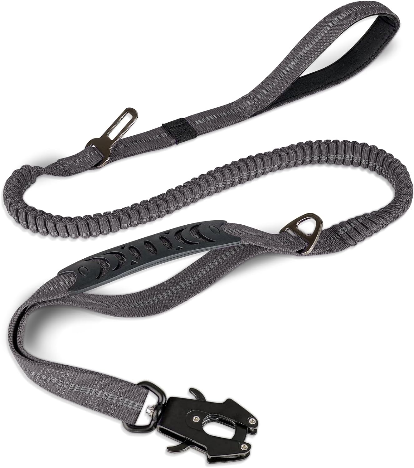 JOYTALE Shock Absorbing Bungee Heavy Duty Tactical Dog Leash with 2 Padded Handle