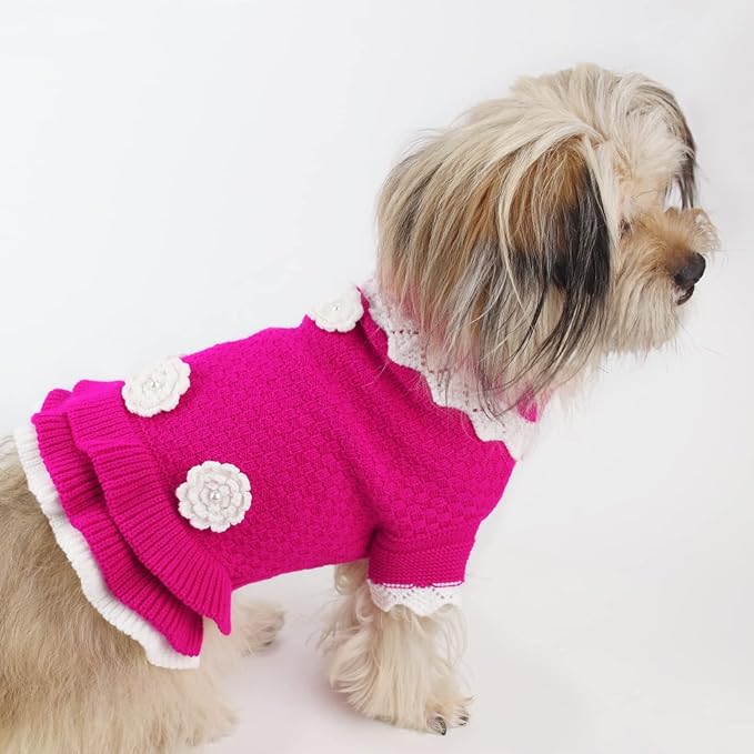 JOYTALE Small Dog Sweater, Dog Clothes for Small Dogs Girls Boys, Soft Warm Turtleneck Dress