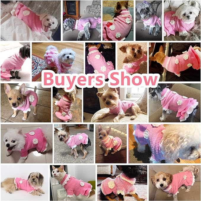 JOYTALE Small Dog Sweater, Dog Clothes for Small Dogs Girls Boys, Soft Warm Turtleneck Dress