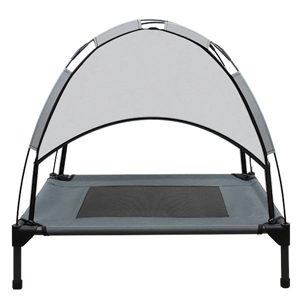 Elevated dog outlet bed with canopy