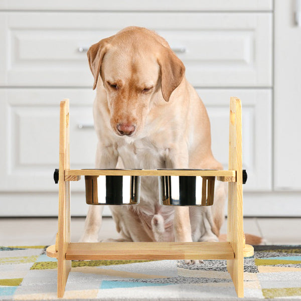 JOYTALE Elevated Dog Bowl Pine Stand