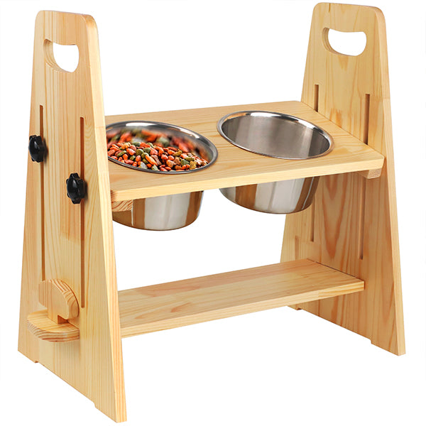 JOYTALE Elevated Dog Bowl Pine Stand